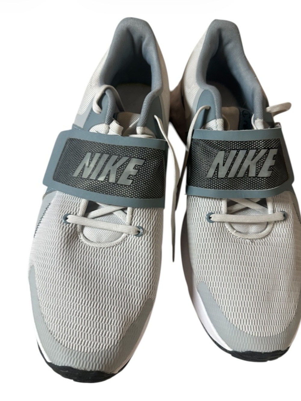 Nike Gray and White Slip-On Athletic Sneakers with Strap